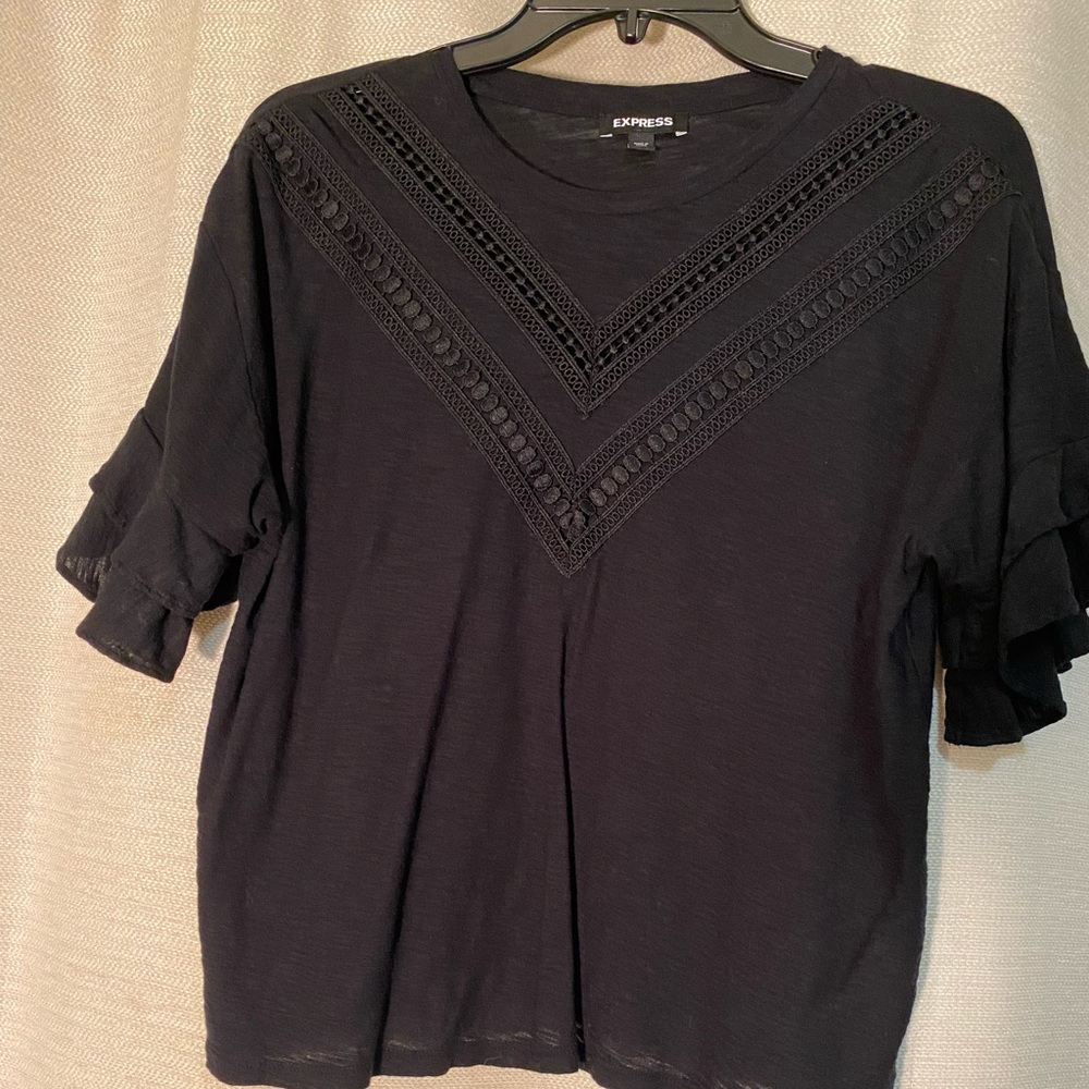 NWOT black boho Express top